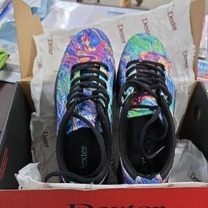 Dexter Rainbow Swirl Bowling Shoes with Black Trim